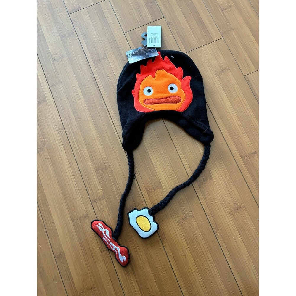 Studio Ghibli Howl's Moving Castle Calcifer Breakfast Tassel Beanie NWT
